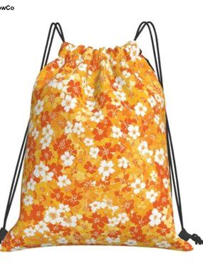 Waterproof Polyester Drawstring Bag Gym Sack Backpack Travel Yoga